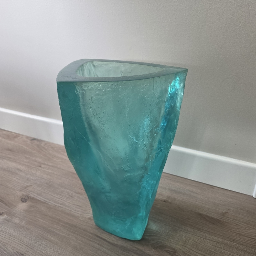 Terry Balle Large Studio Resin Signed Textured Vase Sculpture